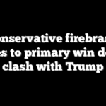 Conservative firebrand cruises to primary win despite clash with Trump
