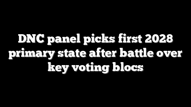 DNC panel picks first 2028 primary state after battle over key voting blocs