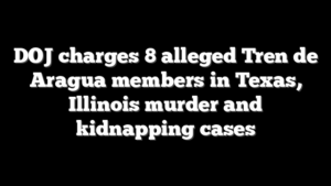DOJ charges 8 alleged Tren de Aragua members in Texas, Illinois murder and kidnapping cases