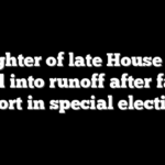 Daughter of late House Dem forced into runoff after falling short in special election