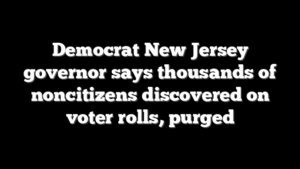 Democrat New Jersey governor says thousands of noncitizens discovered on voter rolls, purged