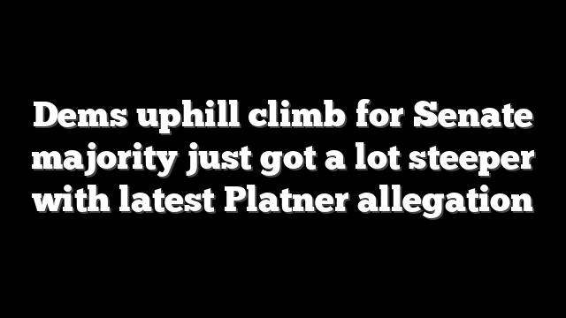 Dems uphill climb for Senate majority just got a lot steeper with latest Platner allegation