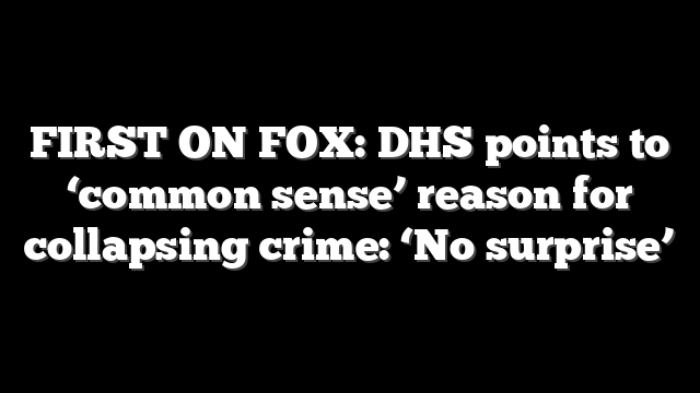 FIRST ON FOX: DHS points to ‘common sense’ reason for collapsing crime: ‘No surprise’