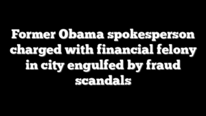 Former Obama spokesperson charged with financial felony in city engulfed by fraud scandals