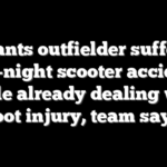 Giants outfielder suffers late-night scooter accident while already dealing with foot injury, team says