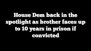 House Dem back in the spotlight as brother faces up to 10 years in prison if convicted