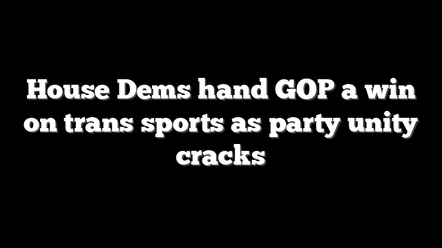 House Dems hand GOP a win on trans sports as party unity cracks