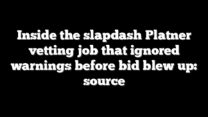 Inside the slapdash Platner vetting job that ignored warnings before bid blew up: source