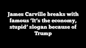 James Carville breaks with famous ‘It’s the economy, stupid’ slogan because of Trump
