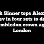 Jannik Sinner tops Alexander Zverev in four sets to defend his Wimbledon crown again in London