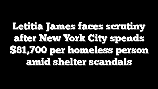 Letitia James faces scrutiny after New York City spends $81,700 per homeless person amid shelter scandals