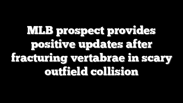 MLB prospect provides positive updates after fracturing vertabrae in scary outfield collision