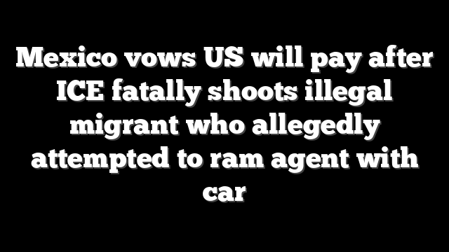 Mexico vows US will pay after ICE fatally shoots illegal migrant who allegedly attempted to ram agent with car