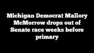 Michigan Democrat Mallory McMorrow drops out of Senate race weeks before primary