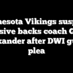 Minnesota Vikings suspend defensive backs coach Gerald Alexander after DWI guilty plea
