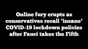 Online fury erupts as conservatives recall ’insane’ COVID-19 lockdown policies after Fauci takes the Fifth
