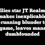 Phillies star JT Realmuto makes inexplicable base-running blunder to end the game, leaves manager dumbfounded