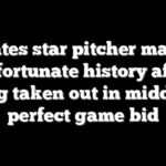 Pirates star pitcher makes unfortunate history after being taken out in middle of perfect game bid