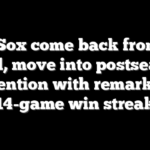 Red Sox come back from the dead, move into postseason contention with remarkable 14-game win streak