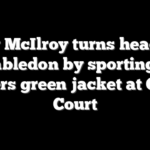 Rory McIlroy turns heads at Wimbledon by sporting his Masters green jacket at Center Court
