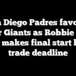San Diego Padres favored over Giants as Robbie Ray likely makes final start before trade deadline