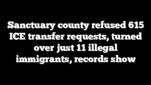 Sanctuary county refused 615 ICE transfer requests, turned over just 11 illegal immigrants, records show
