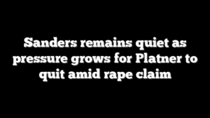 Sanders remains quiet as pressure grows for Platner to quit amid rape claim