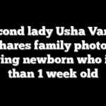 Second lady Usha Vance shares family photos featuring newborn who is less than 1 week old