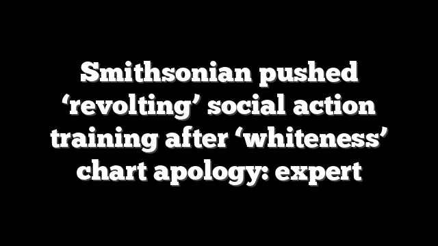 Smithsonian pushed ‘revolting’ social action training after ‘whiteness’ chart apology: expert