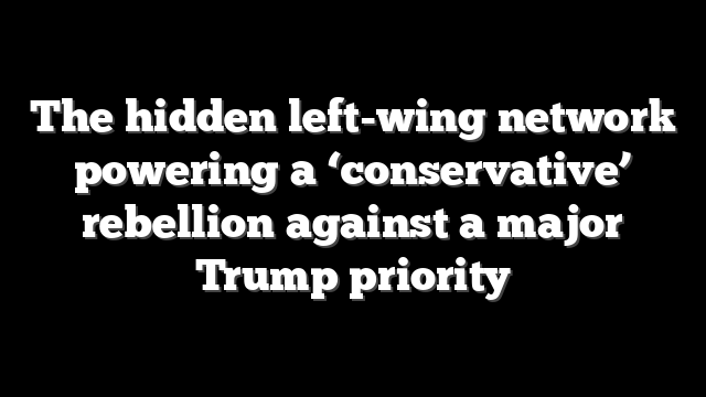 The hidden left-wing network powering a ‘conservative’ rebellion against a major Trump priority