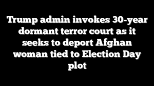 Trump admin invokes 30-year dormant terror court as it seeks to deport Afghan woman tied to Election Day plot