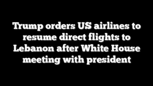 Trump orders US airlines to resume direct flights to Lebanon after White House meeting with president