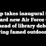 Trump takes inaugural flight aboard new Air Force One ahead of library debut honoring famed outdoorsman