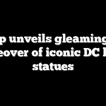 Trump unveils gleaming gold makeover of iconic DC horse statues