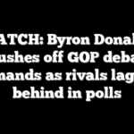 WATCH: Byron Donalds brushes off GOP debate demands as rivals lag far behind in polls