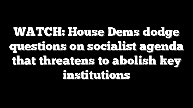 WATCH: House Dems dodge questions on socialist agenda that threatens to abolish key institutions