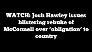 WATCH: Josh Hawley issues blistering rebuke of McConnell over ‘obligation’ to country