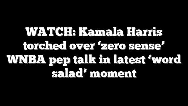 WATCH: Kamala Harris torched over ‘zero sense’ WNBA pep talk in latest ‘word salad’ moment