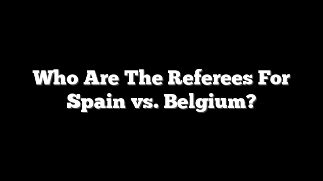 Who Are The Referees For Spain vs. Belgium?