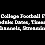 2026 College Football Friday Schedule: Dates, Times, TV Channels, Streaming