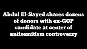 Abdul El-Sayed shares dozens of donors with ex-GOP candidate at center of antisemitism controversy