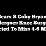 Bears S Coby Bryant Undergoes Knee Surgery, Expected To Miss 4-6 Months