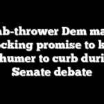 Bomb-thrower Dem makes shocking promise to kick Schumer to curb during Senate debate