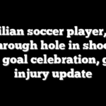 Brazilian soccer player, who fell through hole in shocking viral goal celebration, gives injury update