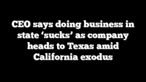 CEO says doing business in state ‘sucks’ as company heads to Texas amid California exodus