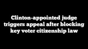 Clinton-appointed judge triggers appeal after blocking key voter citizenship law