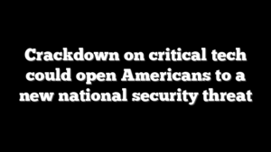 Crackdown on critical tech could open Americans to a new national security threat