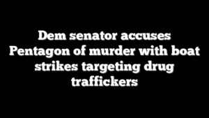 Dem senator accuses Pentagon of murder with boat strikes targeting drug traffickers