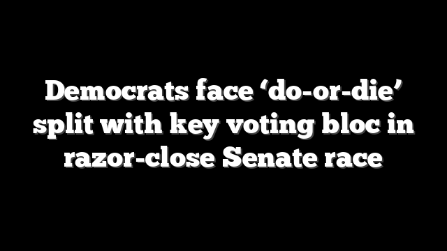 Democrats face ‘do-or-die’ split with key voting bloc in razor-close Senate race