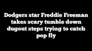Dodgers star Freddie Freeman takes scary tumble down dugout steps trying to catch pop fly